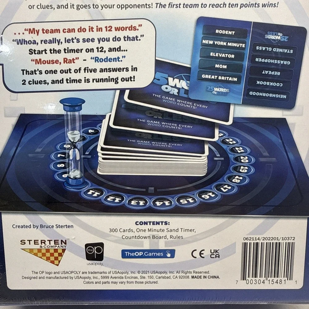25 Words or Less Fast-Paced Word Game Friends & Family Board Game Sealed 2021